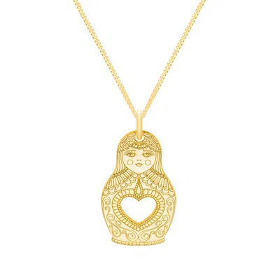 Cartergore Women's Medium Gold Classic Russian Doll Necklace