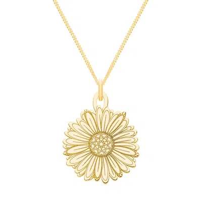 Cartergore Women's Medium Gold Daisy Flower Pendant Necklace