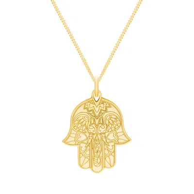 Cartergore Women's Medium Gold Hamsa Hand Pendant Necklace