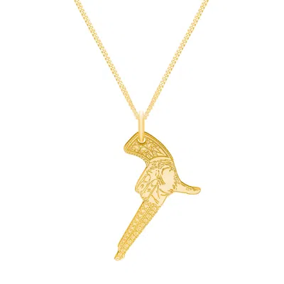 Cartergore Women's Medium Gold Hand Gun Pendant Necklace