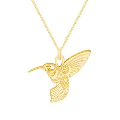 Cartergore Women's Medium Gold Hummingbird Pendant Necklace