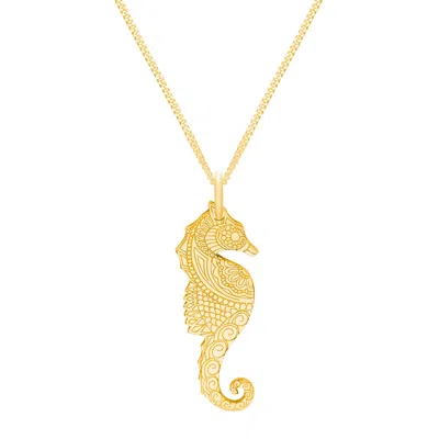 Cartergore Women's Medium Gold Seahorse Pendant Necklace