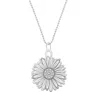Cartergore Women's Medium Silver Daisy Flower Pendant Necklace In Silver