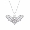Cartergore Women's Medium Silver Moth Pendant Necklace In Silver