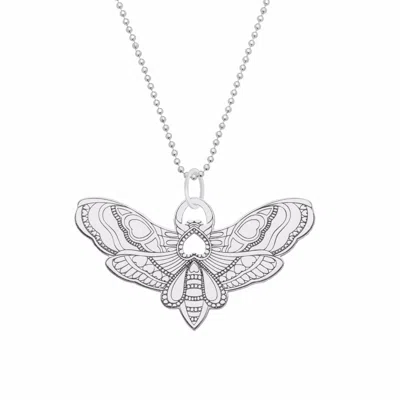 Cartergore Women's Medium Silver Moth Pendant Necklace In Metallic