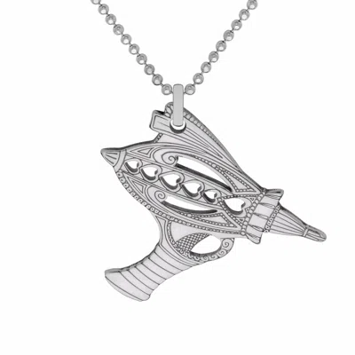 Cartergore Women's Medium Silver Ray Gun Pendant Necklace In Metallic