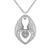 Cartergore Women's Medium Silver Winged Heart Pendant Necklace In Silver