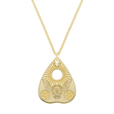 Cartergore Women's Medium Solid Gold Winged Skull Planchette