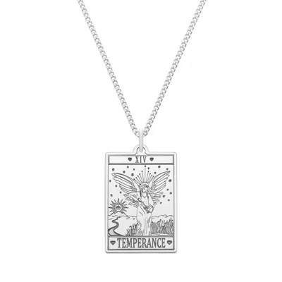 Cartergore Women's Medium Sterling Silver “temperance” Tarot Card Necklace In Gray