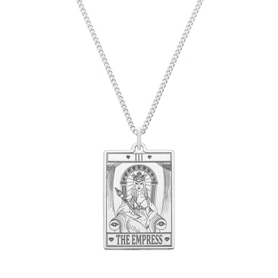 Cartergore Women's Medium Sterling Silver “the Empress” Tarot Card Necklace In Gray