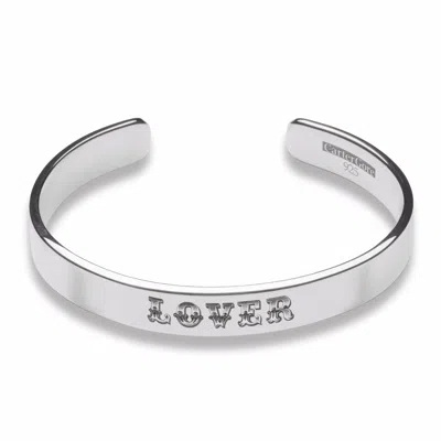 Cartergore Women's Silver Thick Width Lover Bangle In Gray
