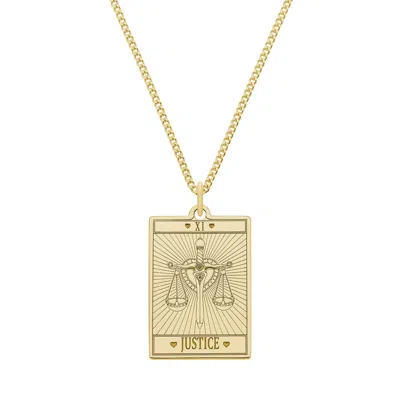 Cartergore Women's Small 9ct 375 Gold “justice” Tarot Card Necklace