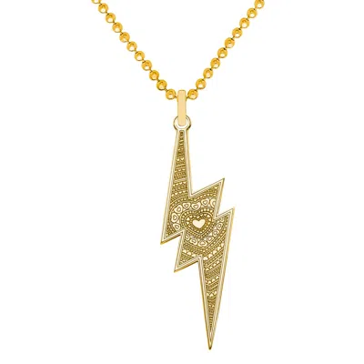 Cartergore Women's Small 9ct 375 Gold Lightning Bolt Necklace