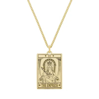 Cartergore Women's Small 9ct 375 Gold “the Empress” Tarot Card Necklace In Yellow