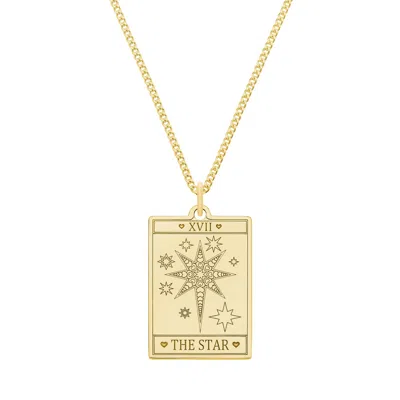 Cartergore Women's Small 9ct 375 Gold  “the Star” Tarot Card Necklace