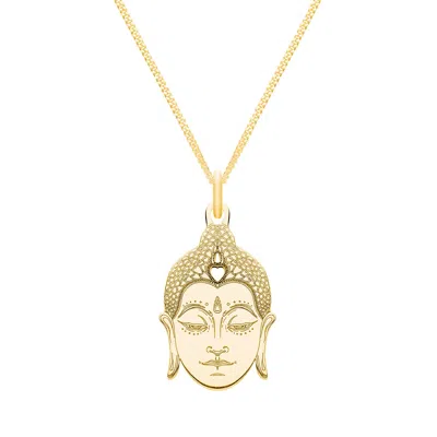 Cartergore Women's Small Gold Buddha Head Pendant Necklace
