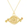 Cartergore Women's Small Gold Evil Eye Pendant Necklace In Gold