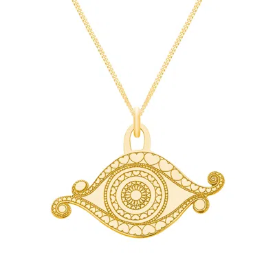 Cartergore Women's Small Gold Evil Eye Pendant Necklace