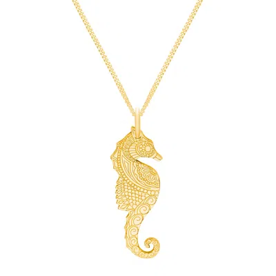 Cartergore Women's Small Gold Seahorse Pendant Necklace