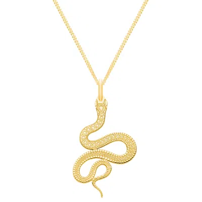 Cartergore Women's Small Gold Snake Pendant Necklace