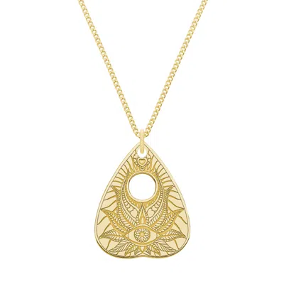 Cartergore Women's Small Solid Gold Lotus Flower Planchette