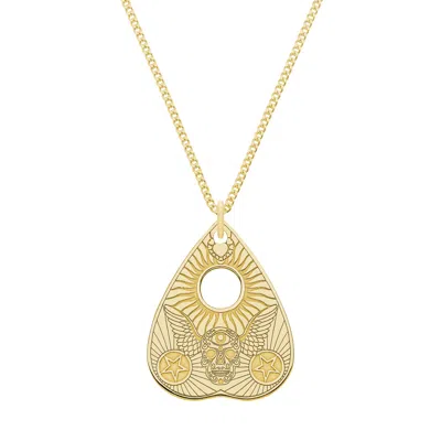 Cartergore Women's Small Solid Gold Winged Skull Planchette In Gray