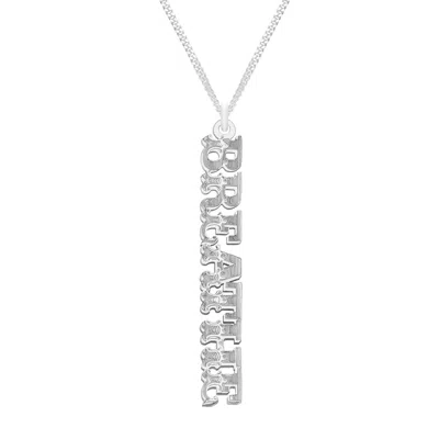Cartergore Women's Sterling Silver “breathe” Word Necklace