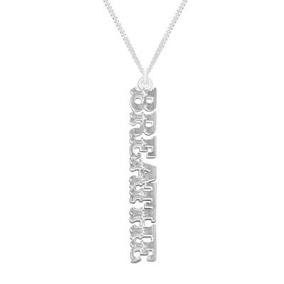 Cartergore Women's Sterling Silver “breathe” Word Necklace In Metallic