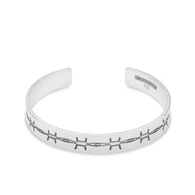 Cartergore Women's Sterling Silver Etched Barbed Wire Bangle Small Size