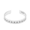 Cartergore Women's Sterling Silver Etched Stars Bangle Large Size