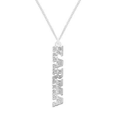 Cartergore Women's Sterling Silver “karma” Word Necklace In Metallic