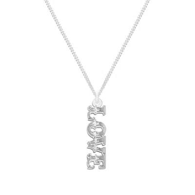 Cartergore Women's Sterling Silver “love” Word Necklace In White