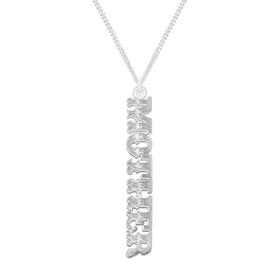 Cartergore Women's Sterling Silver “mother” Word Necklace In Gray