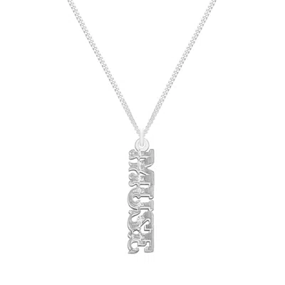 Cartergore Women's Sterling Silver “muse” Word Necklace In White