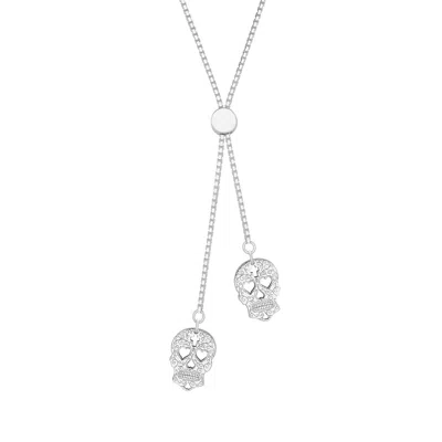 Cartergore Women's Sugar Skull Sterling Silver Slider Necklace