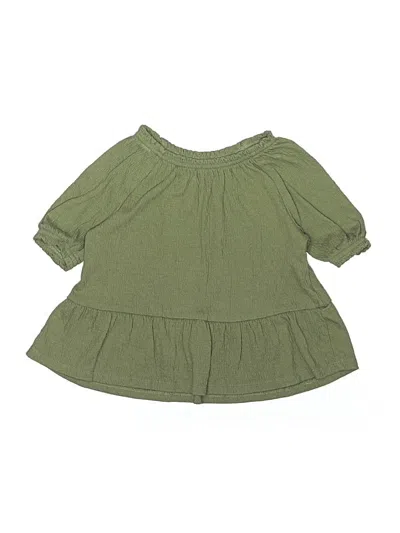 Pre-owned Carter's Kids' 3/4 Sleeve Blouse In Green
