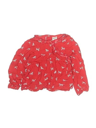 Pre-owned Carter's Kids' 3/4 Sleeve Blouse In Red