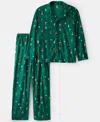 Carter's Adult Men Or Women 2-piece Christmas Tree Print Pajama Set In Green