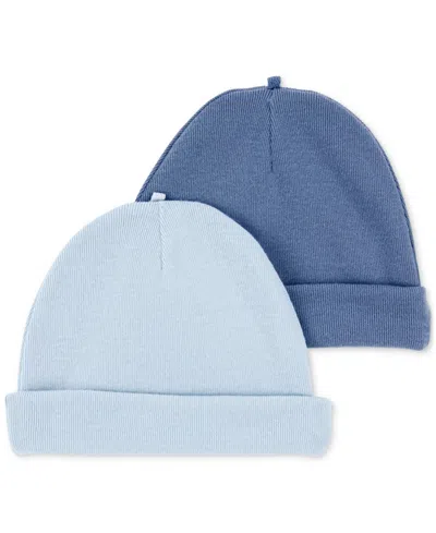 Carter's Baby 2-pk. Rolled-cuff Caps In Blue