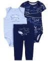 CARTER'S BABY 3 PIECE WHALE LITTLE CHARACTER SET