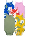 CARTER'S BABY 5 PACK FLORAL TANK BODYSUITS