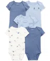 Carter's Baby Boys Round Neck Short Sleeve Rib 5-pc. Bodysuit