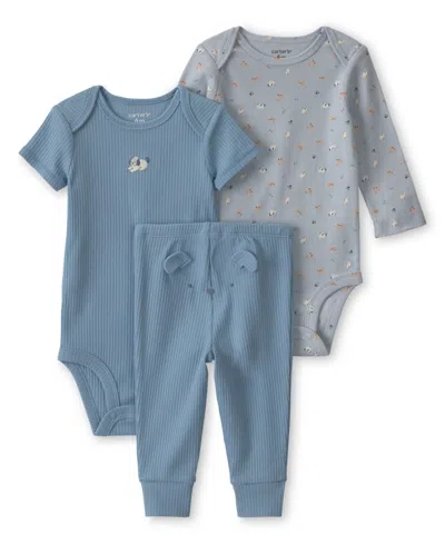 Carter's Baby Boy's Dog Bodysuit & Pant 3-piece Set In Brown