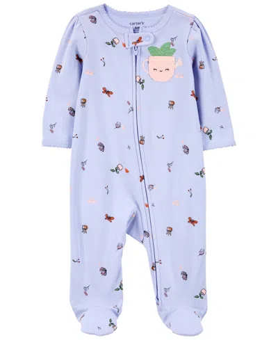 Carter's Baby Boy Or Baby Girls Printed 2-way Zip Up Cotton Sleep And Play In Multi
