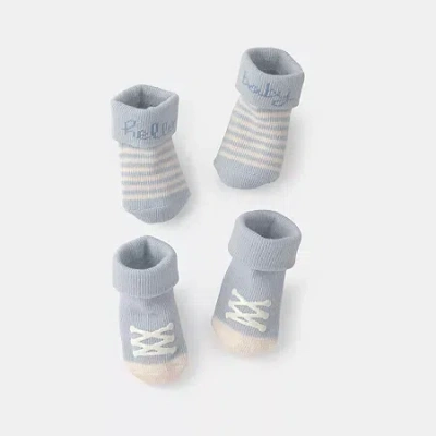 Carter's Baby Boys 2 Pair Baby Booties In Blue