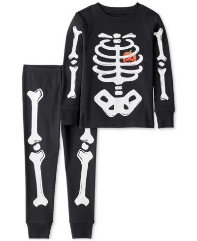 Carter's Baby Boys 2-pc. Glow Skeleton Halloween Pajamas Set In Black