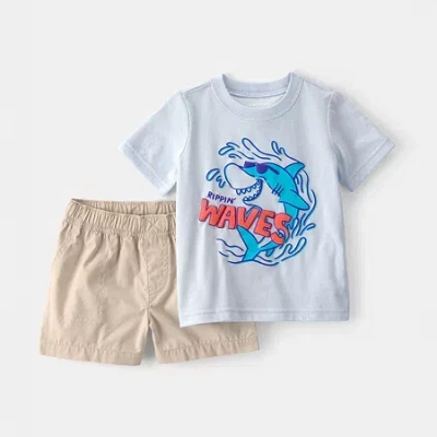 Carter's Baby Boys 2-pc. Short Set In Blue