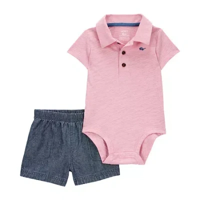 Carter's Baby Boys 2-pc. Short Set In Pink