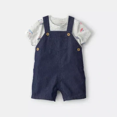 Carter's Baby Boys 2-pc. Shortall Set In Blue