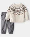 Carter's Baby Boys 2-piece Fair Isle Long-sleeve Sweater And Pants Set In Multi